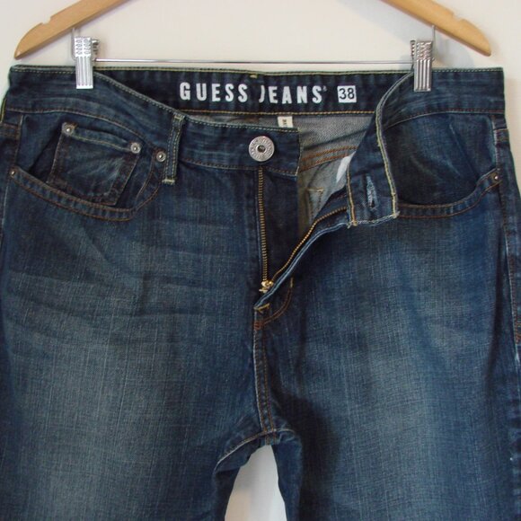 Guess Jeans Brit Rocker Slim Straight Dark Wash Mens Size 38 x 32 - Picture 11 of 16
